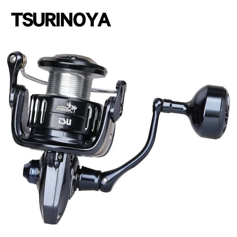TSURINOYA POSEIDON 7000 carrete de pesca giratorio de agua salada de alta resistencia 5,9: 1 20kg potencia de arrastre rueda de mar de gran juego de metal completo