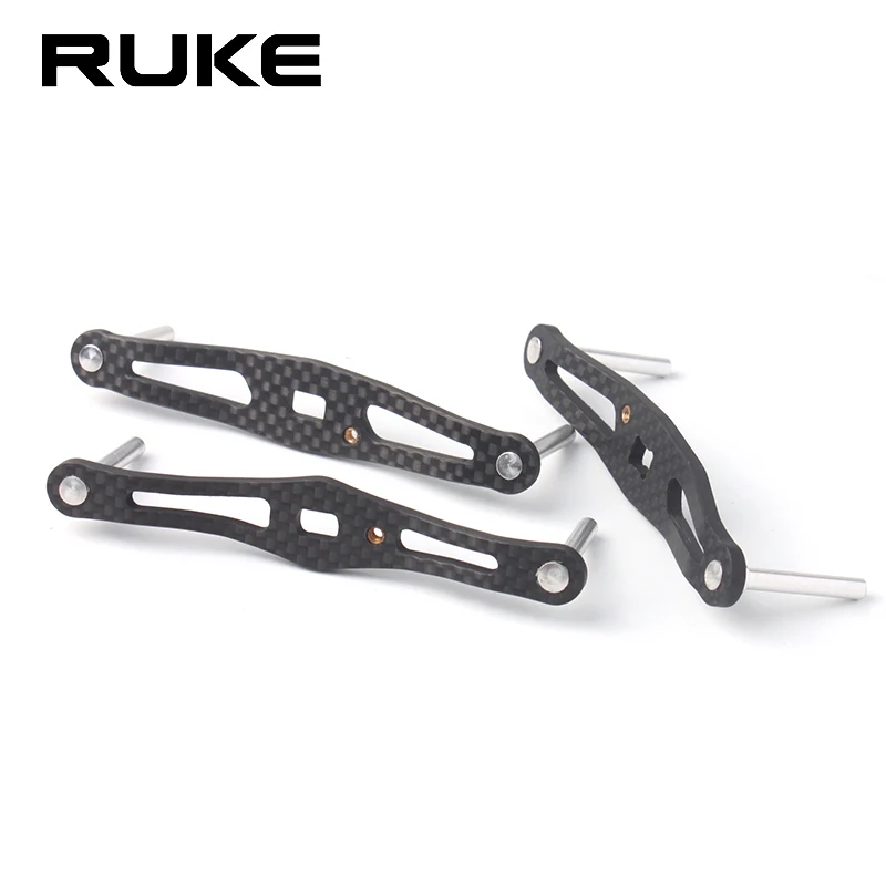 Ruke, 1 pieza, mango de carrete de pesca, balancín de fibra de carbono, longitud completa de 100-95mm, tamaño del agujero 8*5/7*4mm de espesor, accesorio de carrete de 3mm, carrete DIY - imagen 5