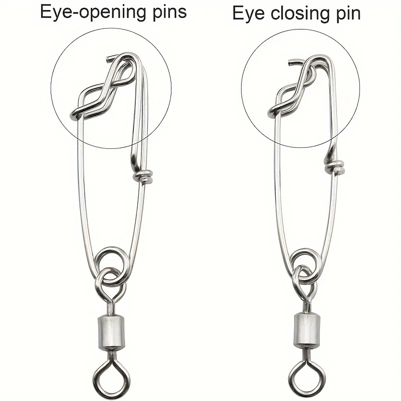 Broche giratorio de pesca palangre de 5 uds, giratorios de acero inoxidable, accesorios de pesca, Pin de apertura de ojos y cierre de ojos - imagen 3