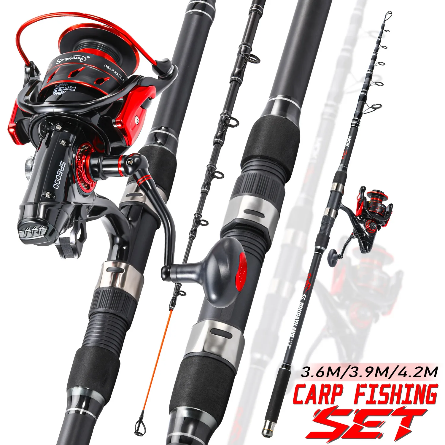 Sougayilang Caña Telescópica Spinning – Equipo pesca mar y barco