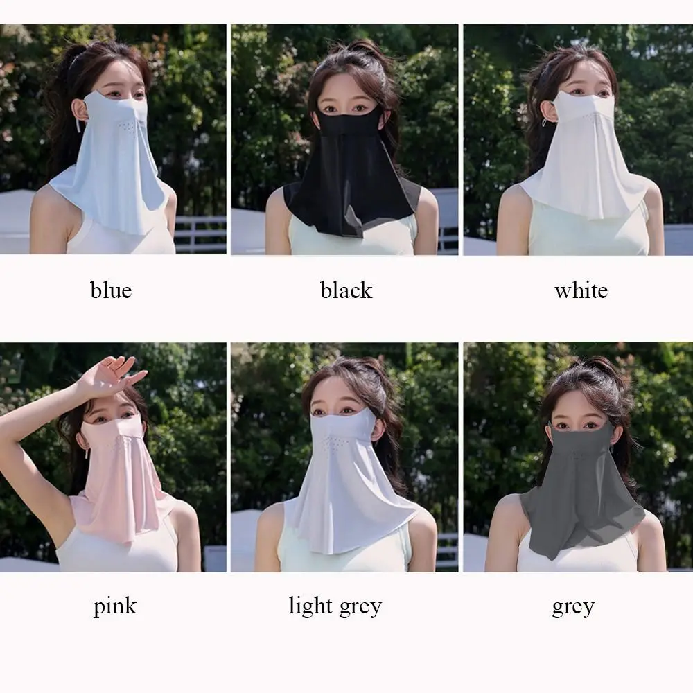 Máscara de protección solar de seda de hielo diaria, máscara de protección UV fina y transpirable, cubierta facial para bicicleta y ciclismo - imagen 5