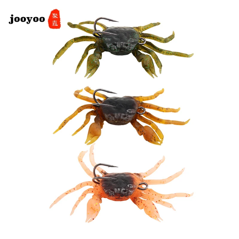 1 Uds. Señuelos de pesca 13cm 33,5g señuelos artificiales simulación 3D anzuelo de cangrejo cebo suave pesca de mar lubina bagre suministros de engranajes de pesca