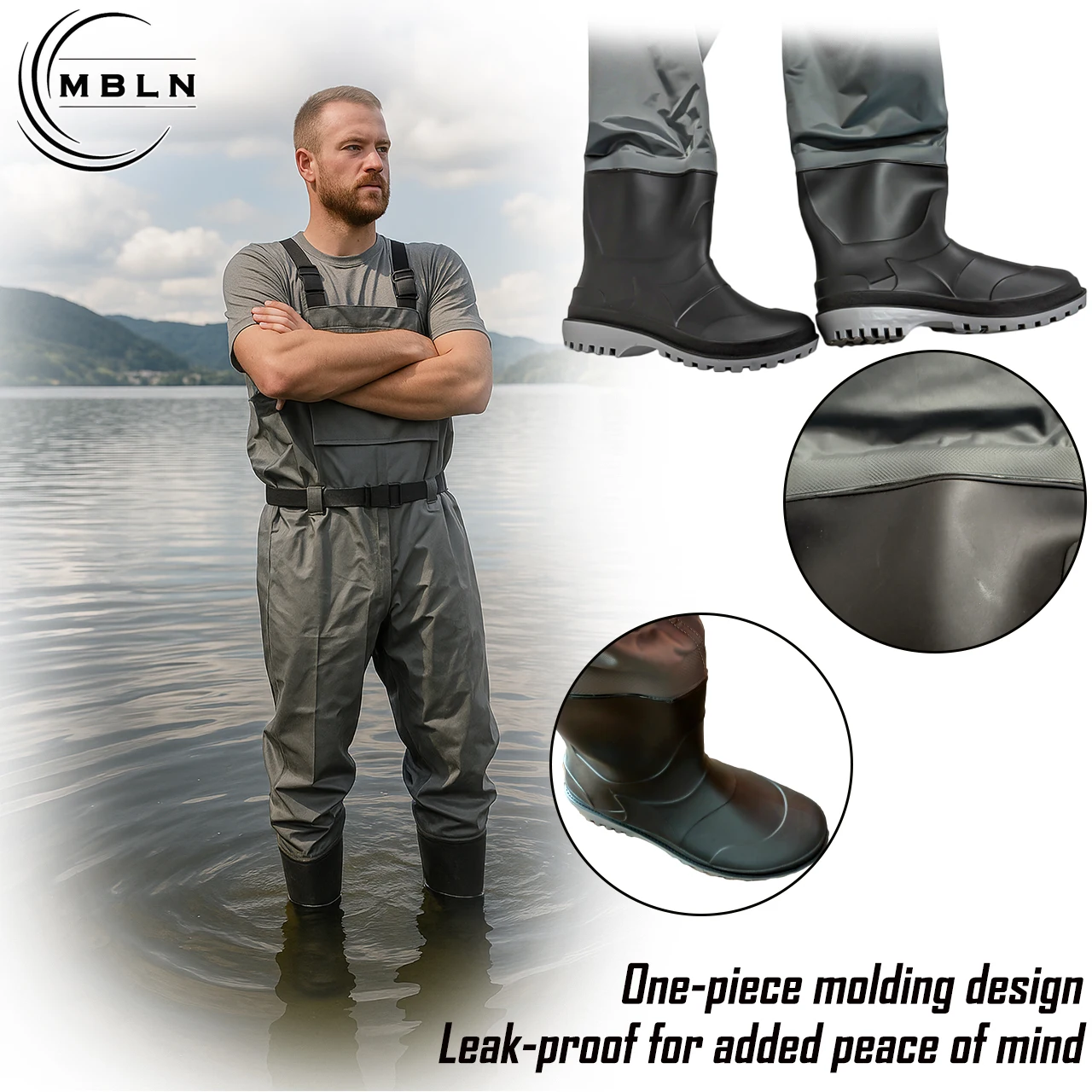 Pantalones impermeables transpirables 170T de nailon con correas - imagen 4