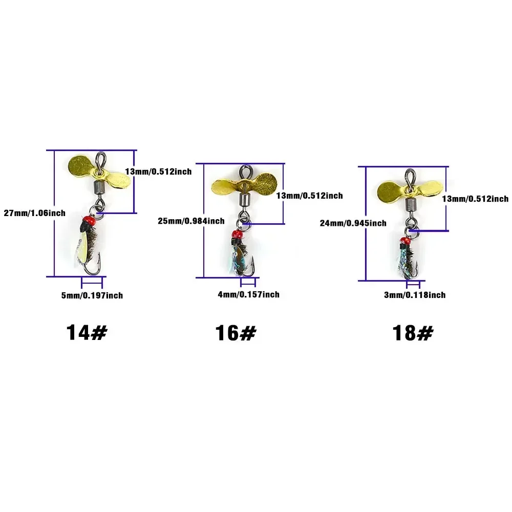 10 Uds. Señuelos biónicos de abeja falsa con alas Scud Fly Bug insecto cebo gusano mosca anzuelo Spinner caja de aparejos de pesca para pesca con caña - imagen 3