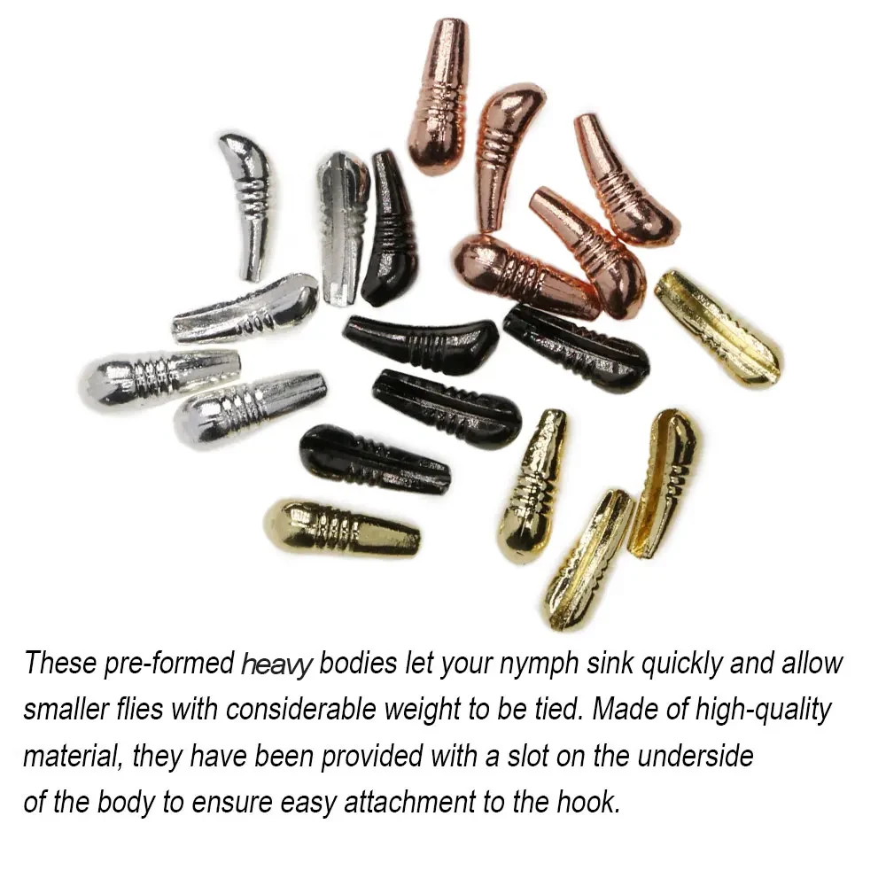 ICERIO 10 Uds 20 piezas plantilla de cuerpo ninfa tungsteno cuentas traseras hundimiento rápido atado moscas ninfa/Material tejer tamaño XS S M L - imagen 5