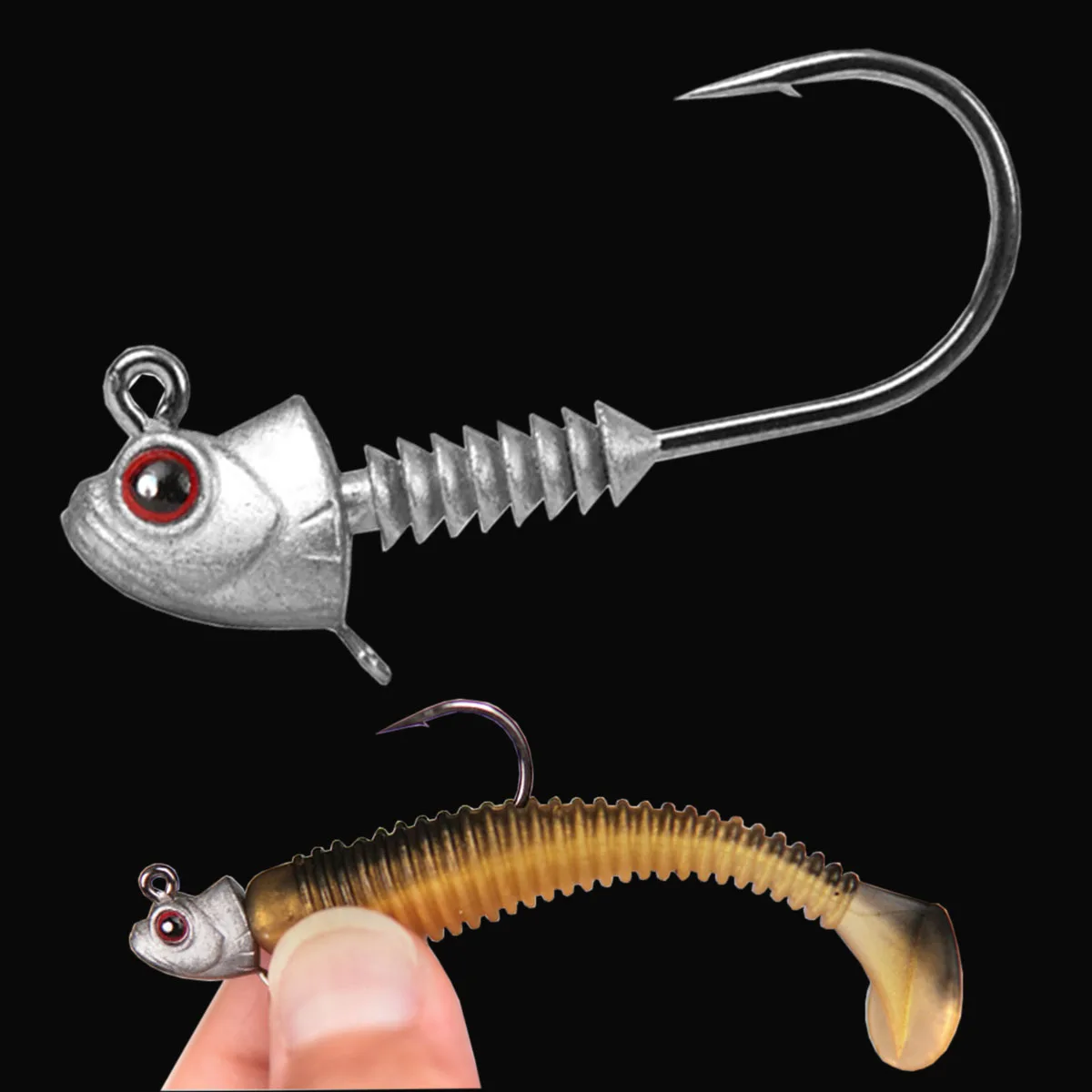 Juego de anzuelos de pesca Jighead, accesorios de pesca de carpa, equipo de artículos de pesca con cabeza de anzuelo, 5/7/10/14g, tipo de pesca con gusanos, 5 uds. - imagen 5