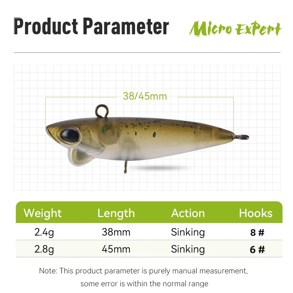 Kingdom Micro Expert-señuelo de pesca con lápiz que se hunde, 2,4g, 2,85g, 38mm, 45mm, cebo duro Artificial, Stickbait Wobbler, trucha y lubina - imagen 2