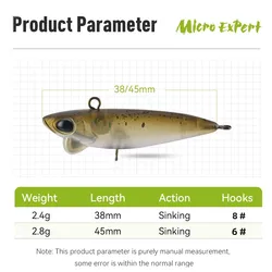 Kingdom Micro Expert Stickbait lápiz hundido para trucha y lubina