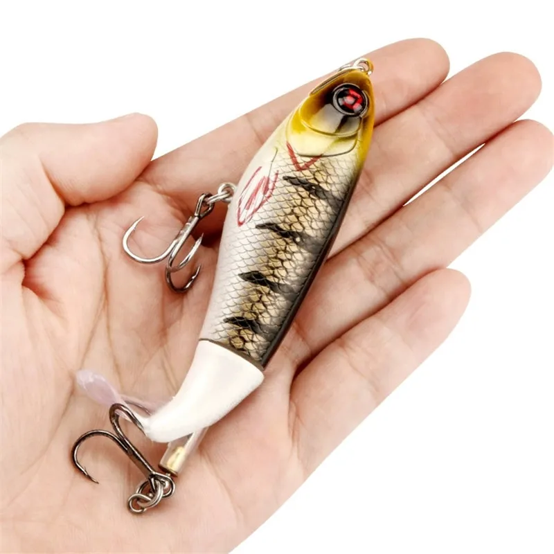 Hélice de lápiz flotante Whopper Popper, 10cm, 17g, señuelo de pesca Topwater, cebo Artificial, Plopper duro, pesca de cola giratoria suave - imagen 4