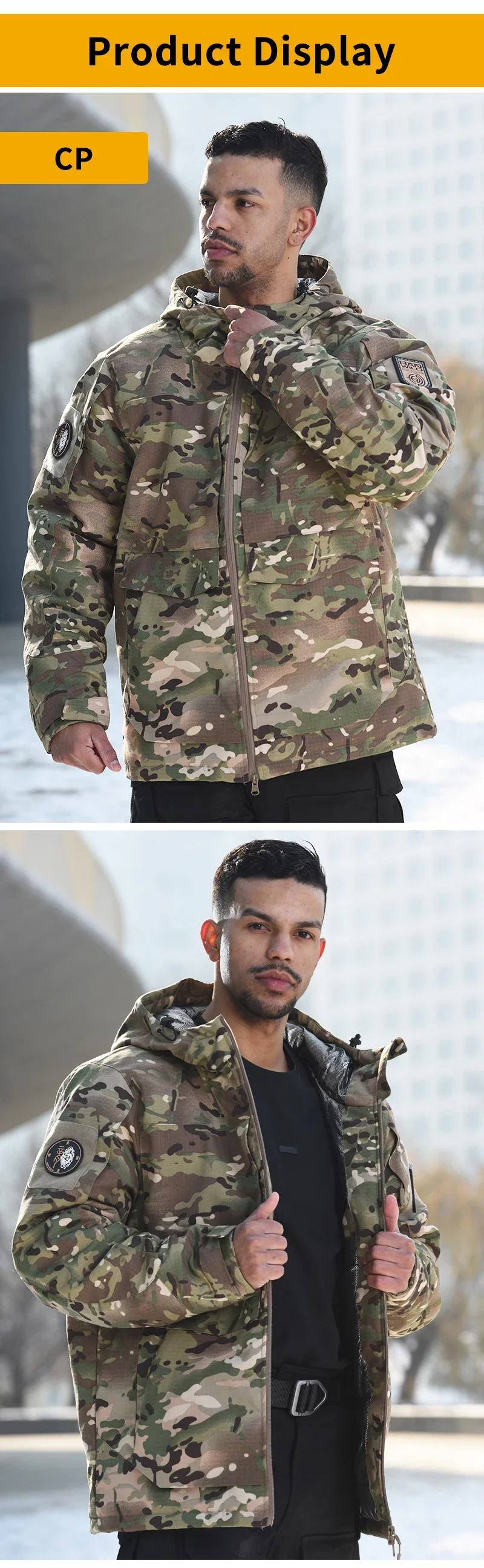 Pantalones de camuflaje con cintura elástica y bolsillos laterales