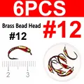 6PCS Sz12 Brass Bead