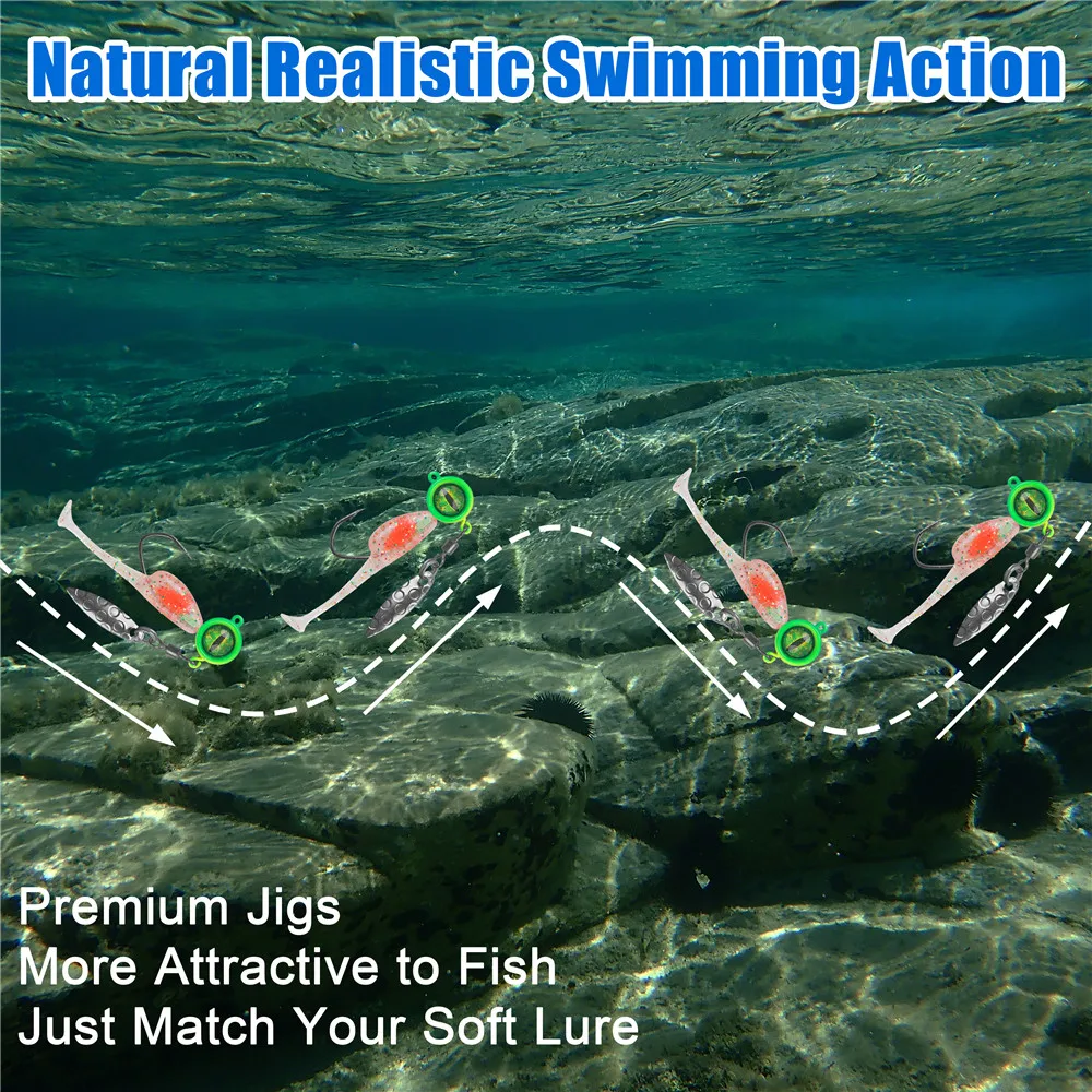 25 uds anzuelos con Spinner Underspin Crappie pesca Jighead con hoja de sauce para Panfish Bass Walleye 1/32 1/16 1/8oz - imagen 5