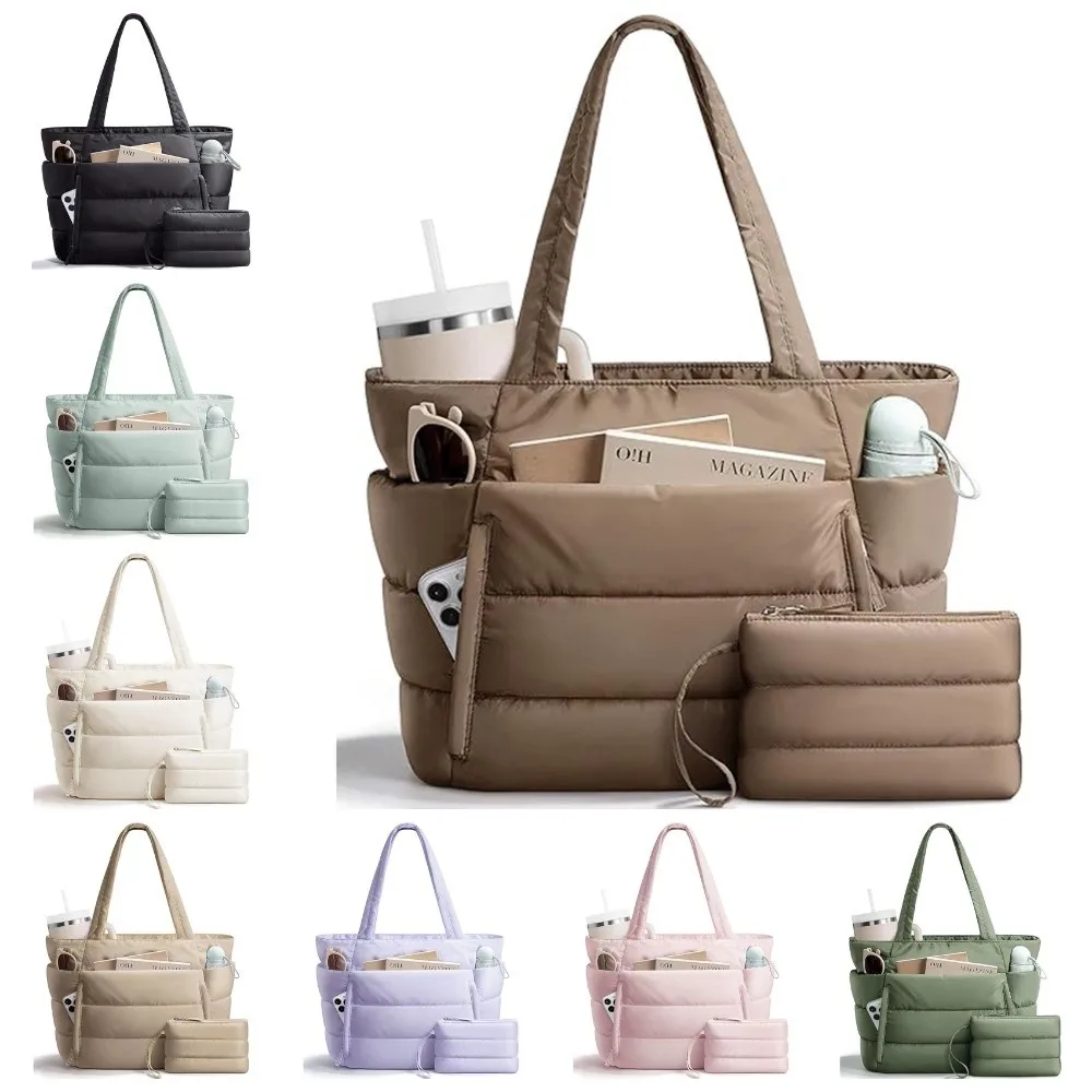 Bolso Tote acolchado multibolsillos gran capacidad resistente al agua - imagen 3