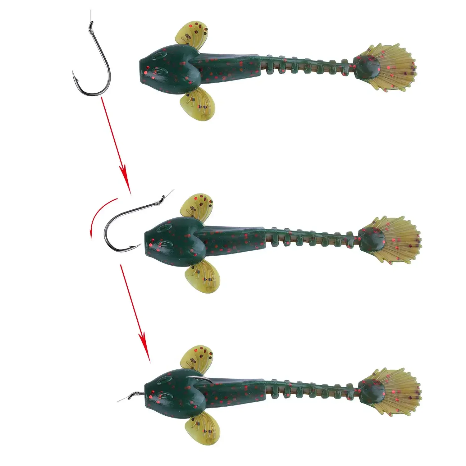 Sougayilang-señuelo suave de 4,5g, 3,5 pulgadas, 90mm, 12 unids/lote, juego de señuelos de pesca Swimbait, gusano de cola, cebos de pesca de agua salada/dulce - imagen 4