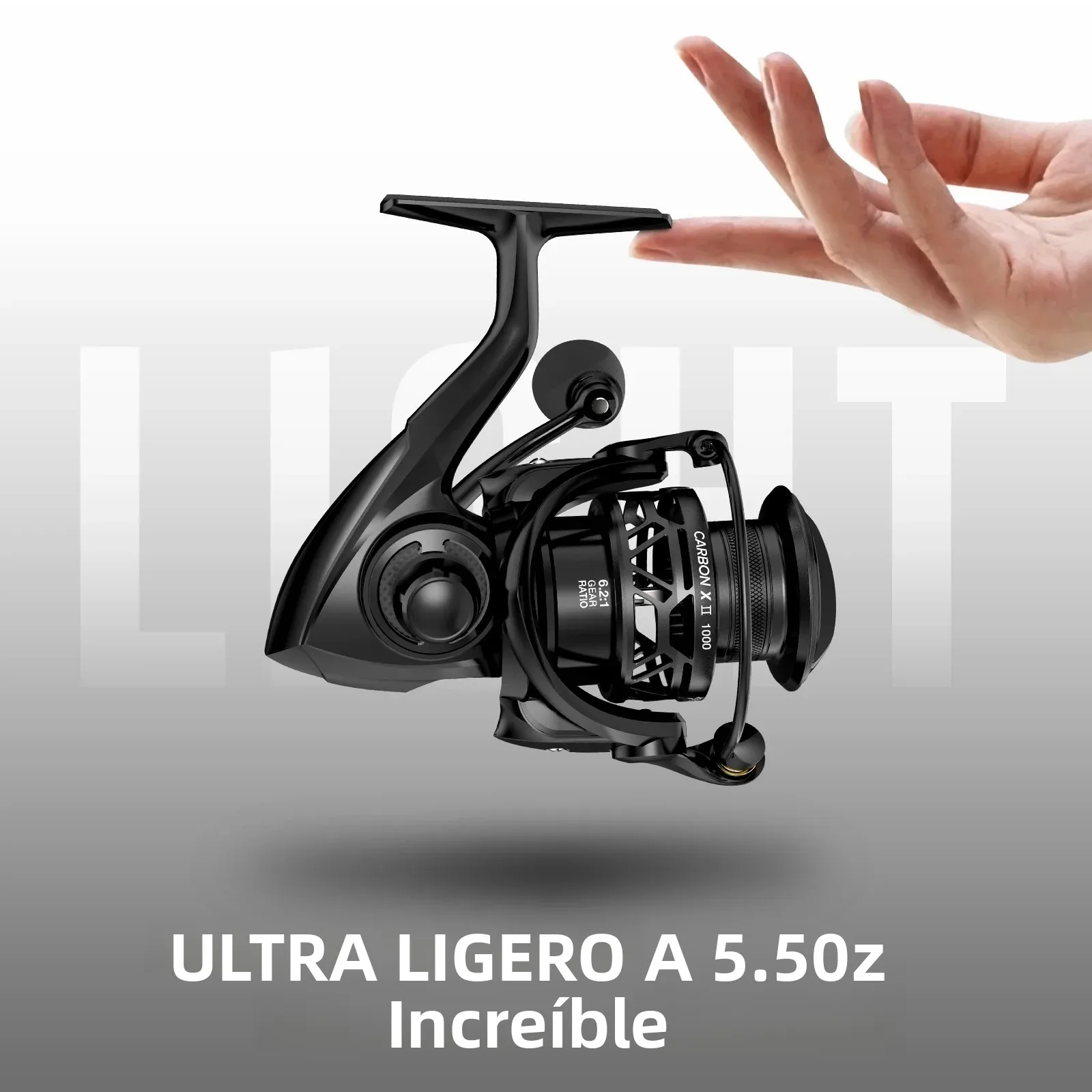 Carretes giratorios Piscifun Carbon X II arrastre máximo 10kg ultraligero 156g Rotor de peso 6,2:1/5,2:1 10 + 1 carretes de pesca con rodamientos blindados - imagen 2
