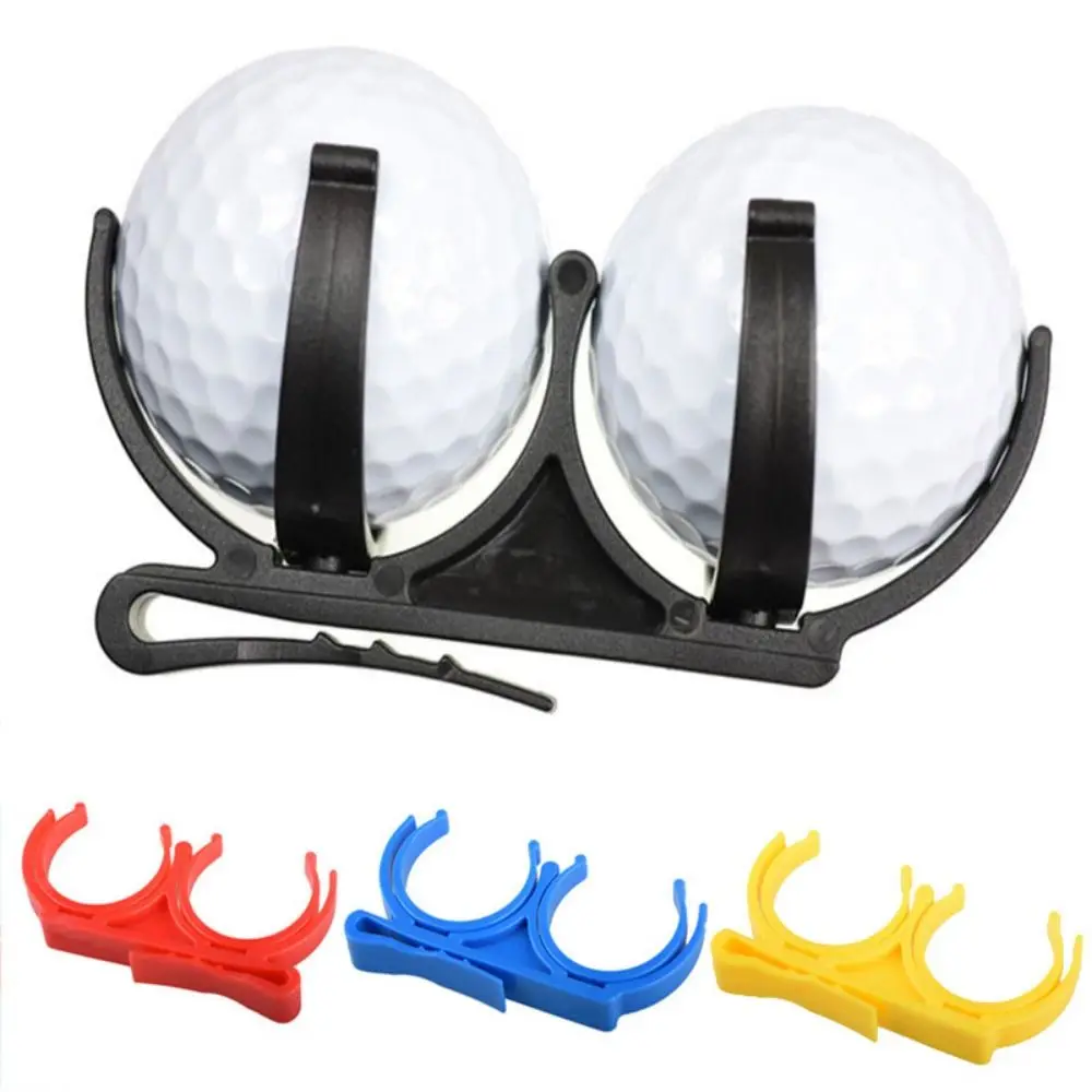 Soporte para cinturón de pelota de Golf de dos bolas, almacenamiento de camiseta de pelota plegable, soporte para camiseta de Golf, Clip para cinturón, soporte para cintura, cubierta de pelota de Golf de plástico - imagen 4