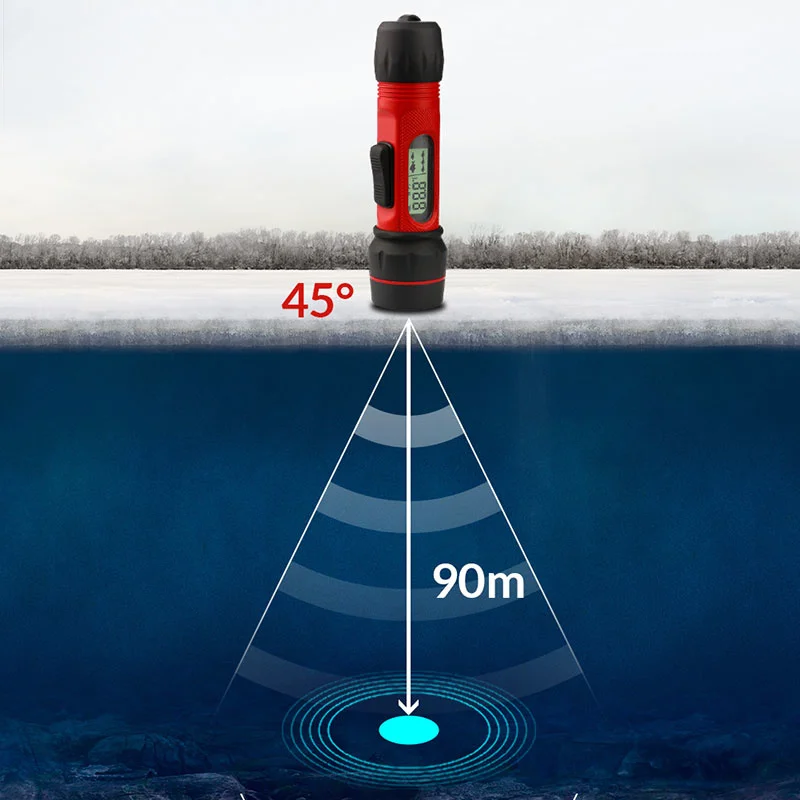 Sonar portátil impermeable con mango Digital para Pesca en hielo, Sonar con ecosonda de 100M de profundidad, para invierno - imagen 3