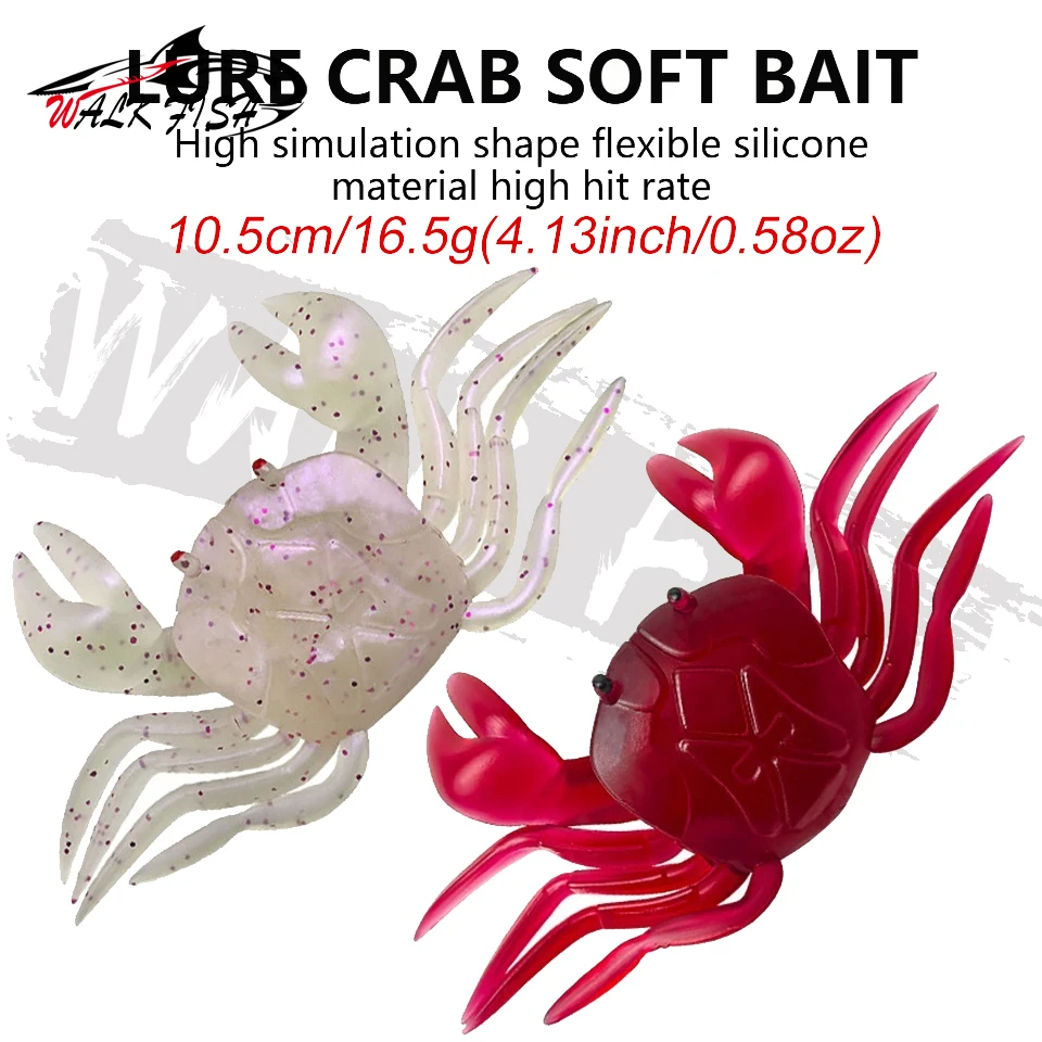 WALK FISH-señuelo de cangrejo suave y lento, cebo de cangrejo biónico de fundición larga, Artificial de PVC, pesca en agua salada, 1 Uds., 10CM/16,5G - imagen 2