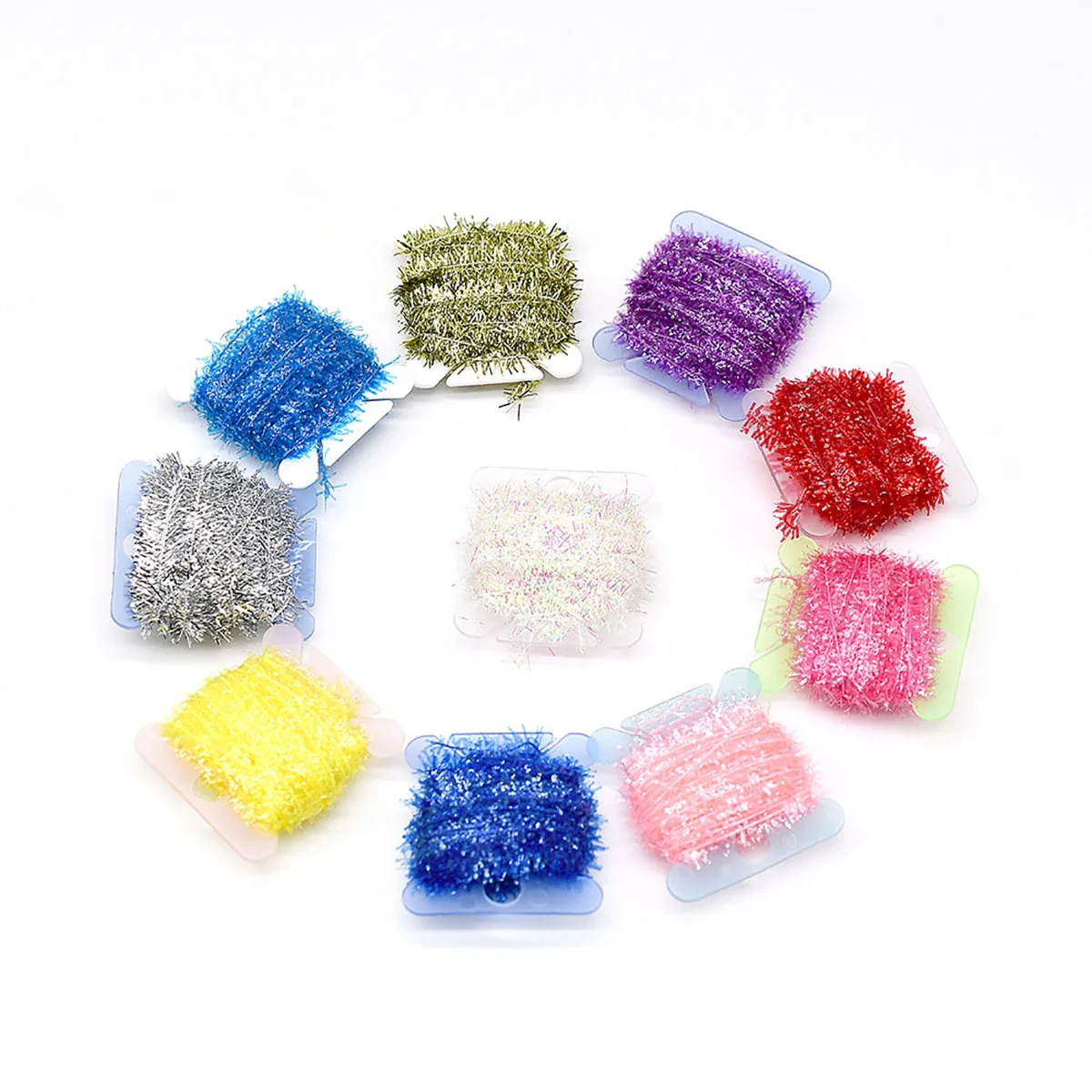 MNFT oropel de pesca con mosca, aparejo de línea Flash de cristal de chenilla, 10 colores, fabricación de cebo, serpentina de atado de moscas surtidas, Material de moscas - imagen 3