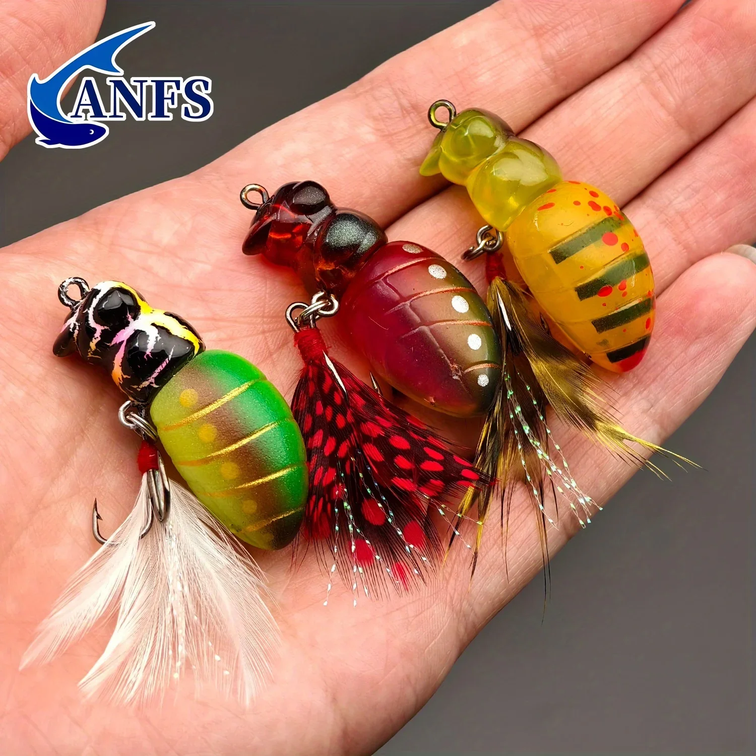 ANFS Señuelos blandos abeja realistas para pesca agua dulce y salada - imagen 2