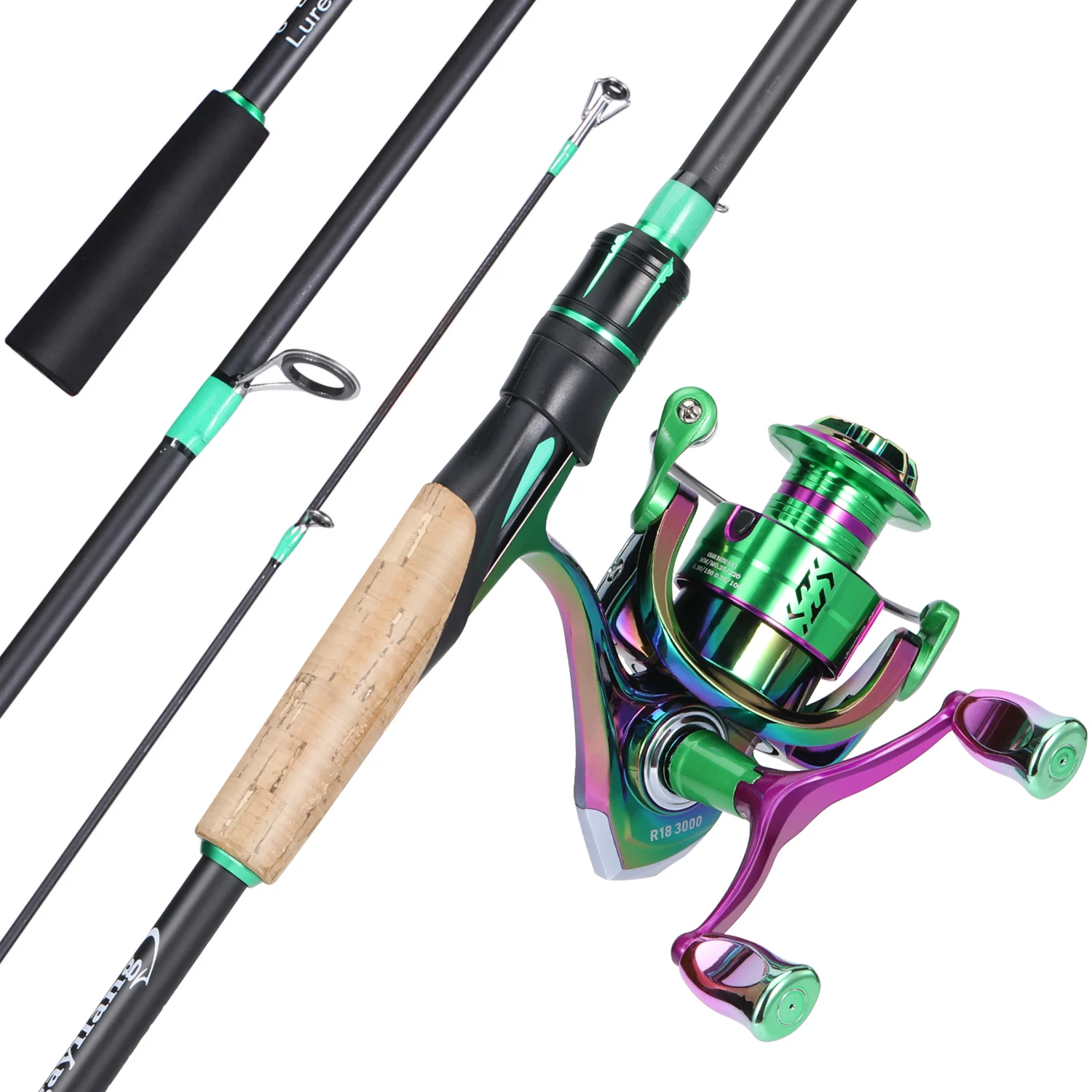 Sougayilang-juego combinado de caña y carrete de pesca, fibra de carbono, 1,8/2,1 m, Kit de relación de engranaje 5,0: 1 para pesca en agua dulce - imagen 2