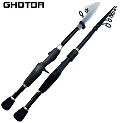 Caña telescópica carbono 1,6-2,4m - Ultraligera para señuelos 10-30g