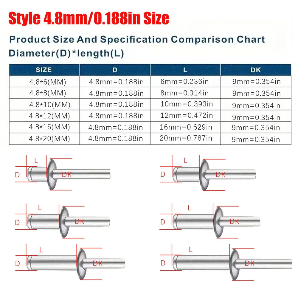 Remaches Pop de aluminio brida grande para barco - imagen 5