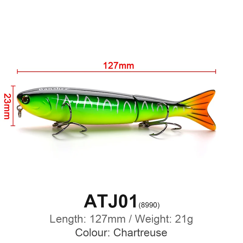 Señuelo de lápiz de 127mm, 21g, Topwater Swimbait, señuelos articulados, Multi manivela/flotante, Wobblers, Crankbait, lucio, perca Artificial - imagen 5