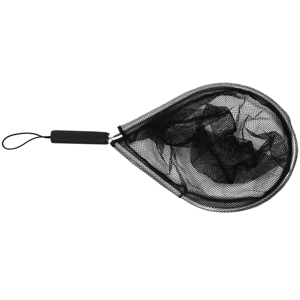 Red de pesca con mosca de malla portátil negra, nailon sin nudos, protector de peces, redes de aterrizaje, red de mano - imagen 5