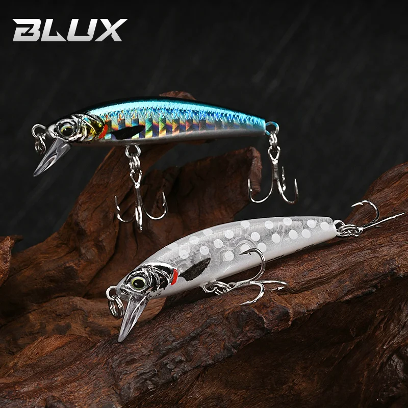 BLUX Gravity Minnow-señuelo de pesca termorretráctil de 50mm de largo, Wobbler de 4,3g para agua dulce, agua salada, Lucio, cebo de plástico duro - imagen 2