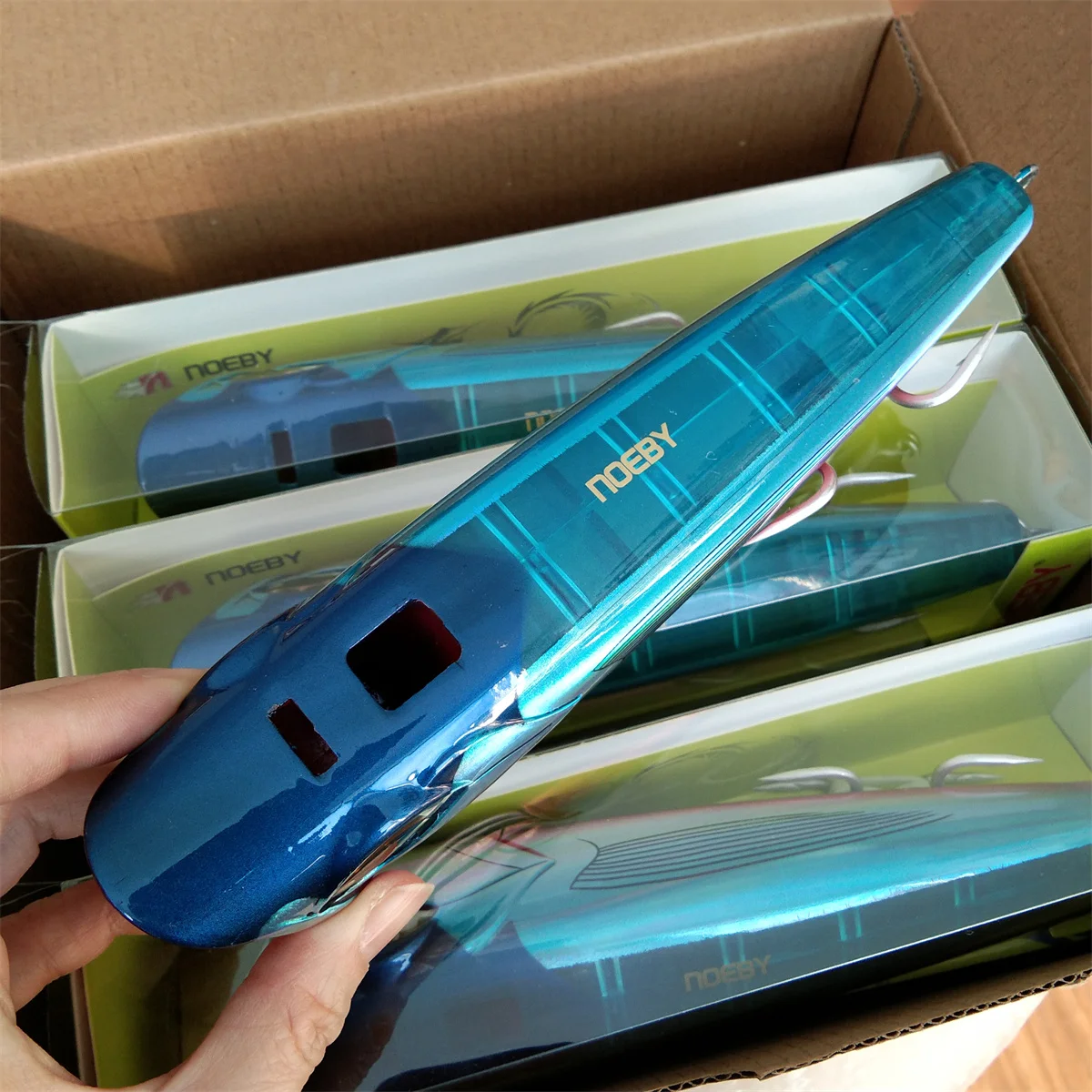 NOEBY, 1 unidad, 19cm, 129g, Señuelos de Pesca Popper, cebos de burbujas Topwater, Wobblers Jet Popper para GT Tuna, señuelo de pesca de gran juego - imagen 2