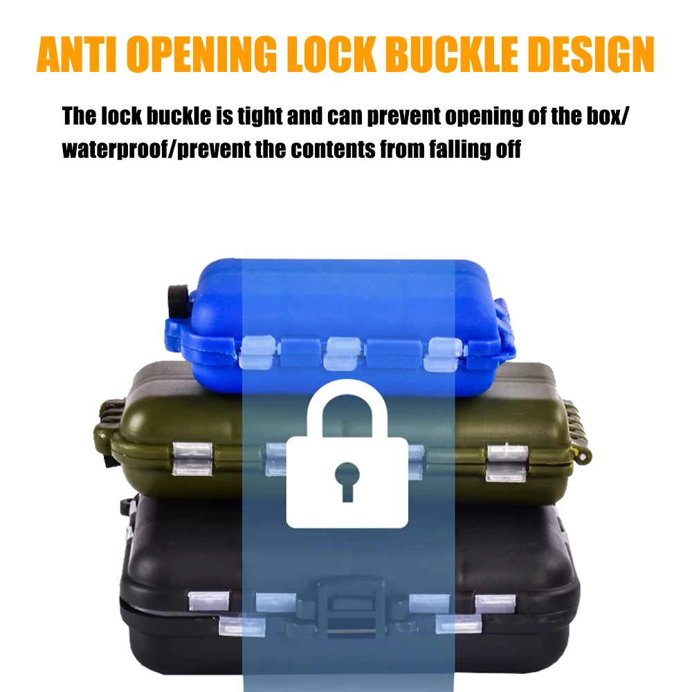 SAMOLLA 1pc Mini caja de aparejos de pesca impermeable con múltiples compartimentos para anzuelos, señuelos y cebos-pesca portátil - imagen 3