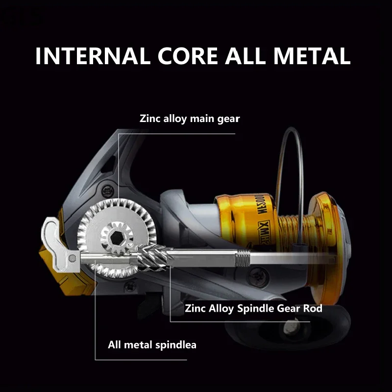 GLS-carrete giratorio de pesca de agua dulce, alta calidad, relación de engranaje 5,2: 1/4, 7:1, Serie 2000-7000, anticorrosión, duradero - imagen 5