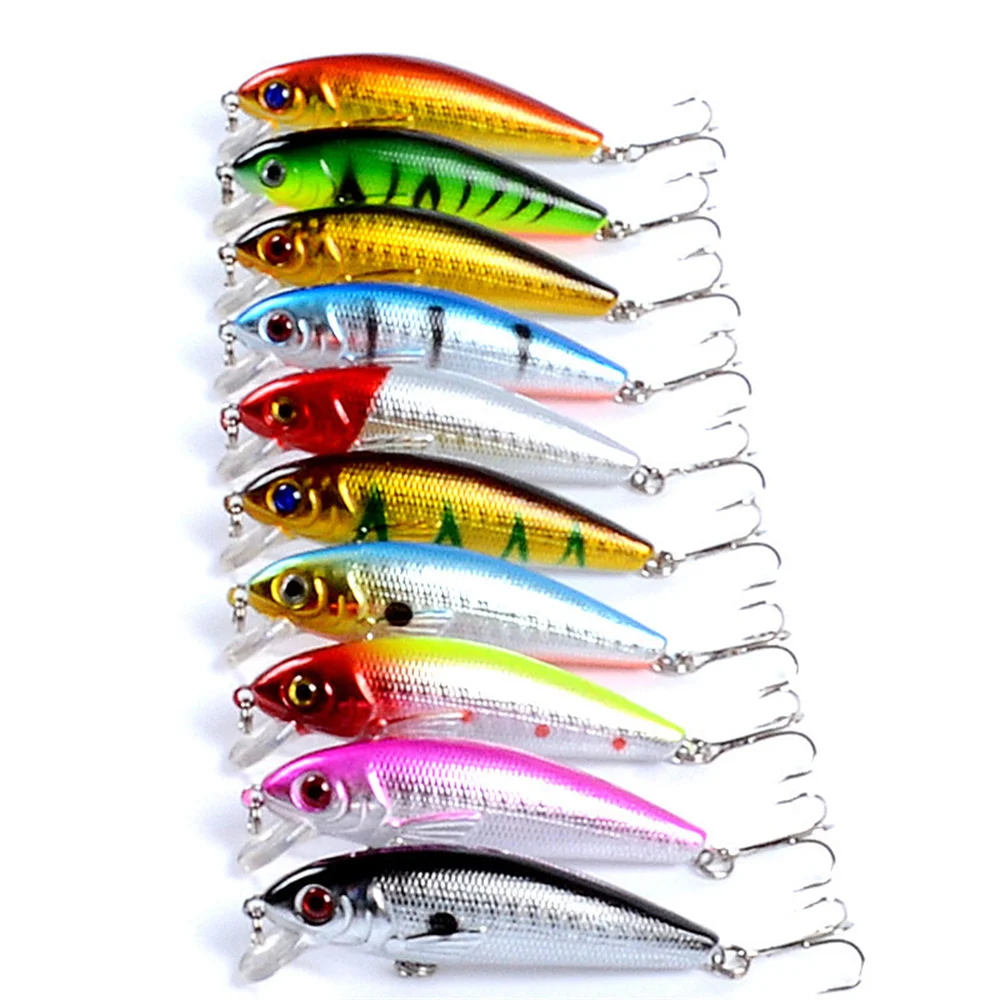 Señuelo de Pesca de pececillos, cebo flotante de plástico duro, Wobbler Crankbait con anzuelos triples, aparejos de Pesca de carpa, 7,2 cm, 8,6g, 1 pieza - imagen 2