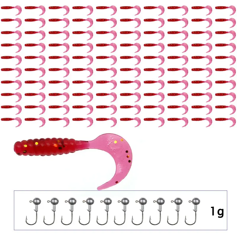 JYJ 100 Uds 4cm cebo de gusano gusano señuelo de pesca cebo suave para pesca wobbler isca perca lubina pez soleado - imagen 5