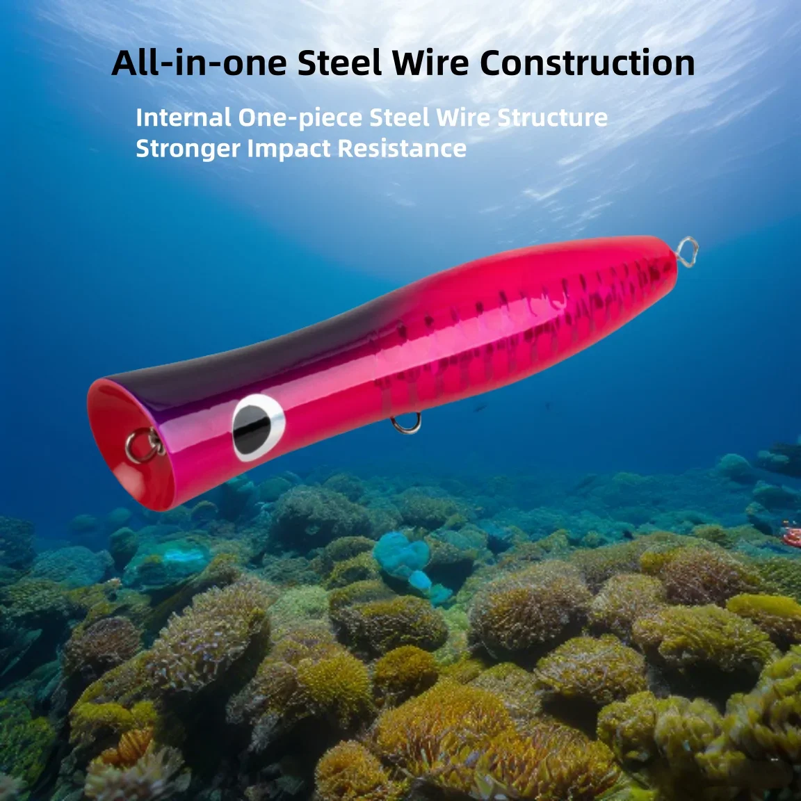 MUKUN 120g 22CM juego grande Popper cebo duro señuelo pesca Swimbait Jerkbait Wobbles aparejos arrastre Marlin atún curricán para agua de mar - imagen 5