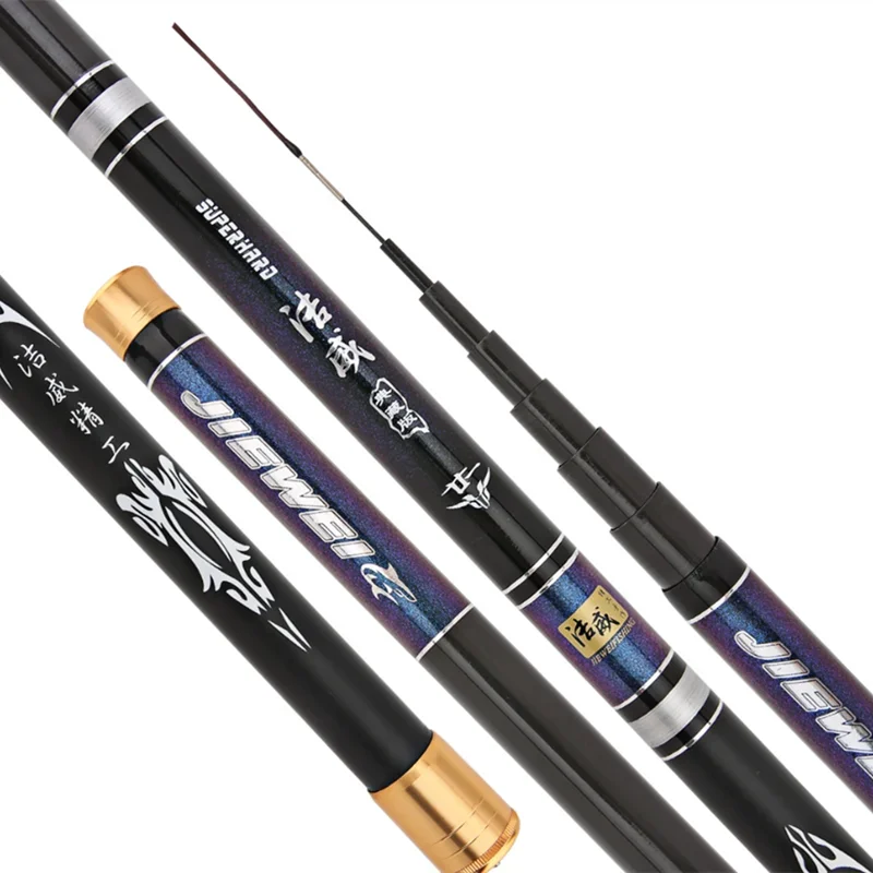 Caña de pescar de mano de fibra de carbono dura, súper ligera, larga, 3,6 M/4,5 M/5,4 M/6,3 M, caña de pescar telescópica de alta calidad - imagen 5