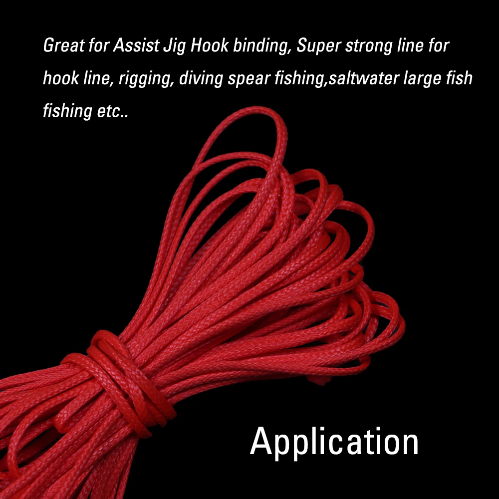ICERIO-sedal de pesca trenzado de PE, cuerda de asistencia de núcleo hueco fuerte para barco, accesorios de gancho de pesca Jigging, 80 ~ 350lb, 5 metros - imagen 5