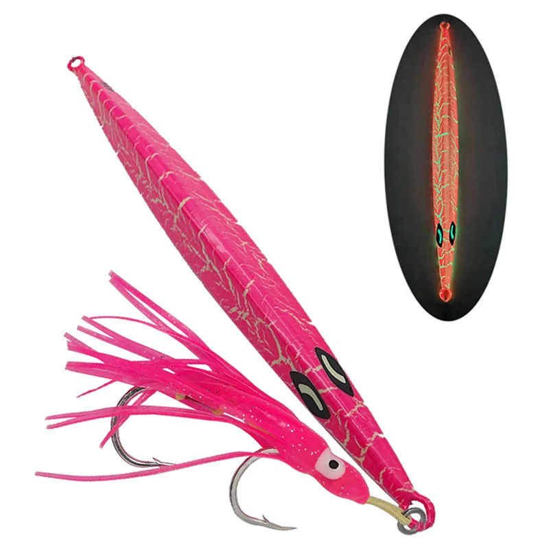 Señuelos metálicos de jigging con anzuelo asistente y calamar - imagen 5