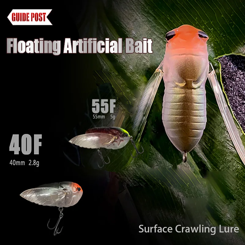 Señuelo de superficie CHANWU – Cigarra negra 55mm para agua dulce - imagen 3