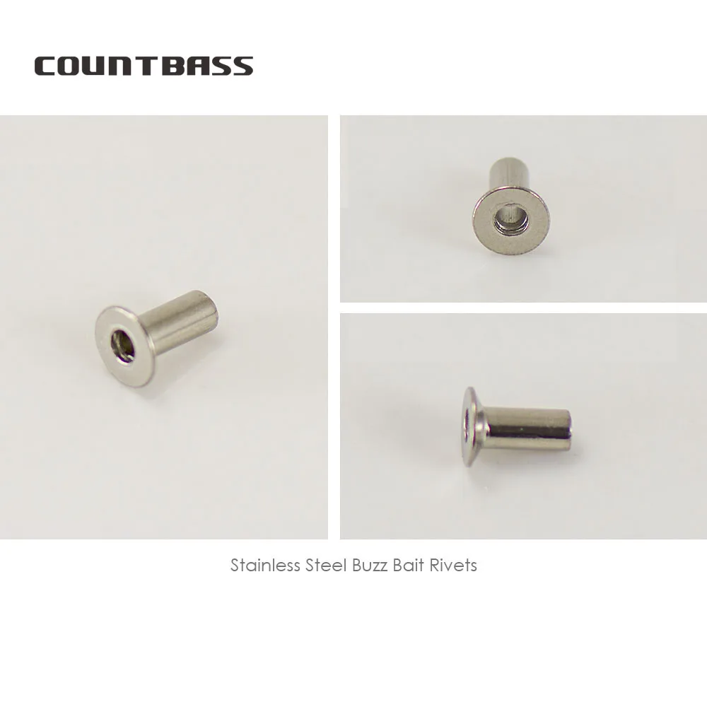 COUNTBASS 50 Uds tuerca de remache ciego de aluminio y acero inoxidable disponible, accesorios de pesca DIY Buzzbaits - imagen 3