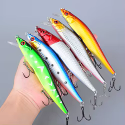 Señuelo Minnow flotante artificial – Jerkbait con ojos 3D para carpa