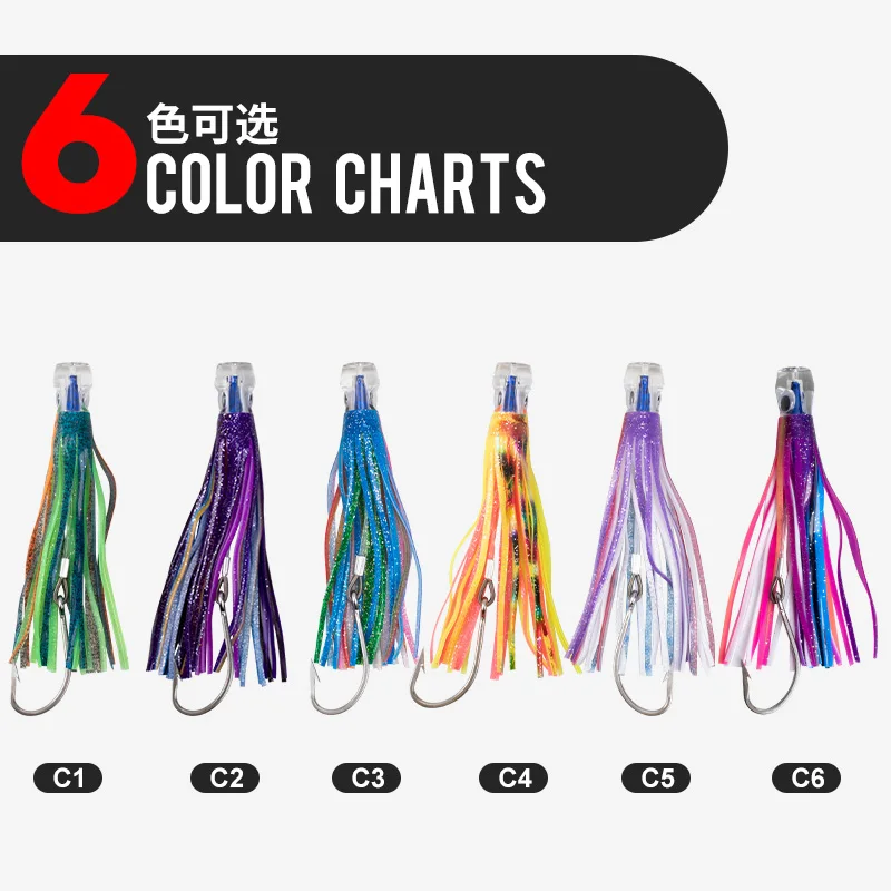 TEASER-Señuelos de Pesca de curricán UV TR001, 50g, pulpo, juego grande, Marlin, atún, cebo biónico portátil - imagen 3