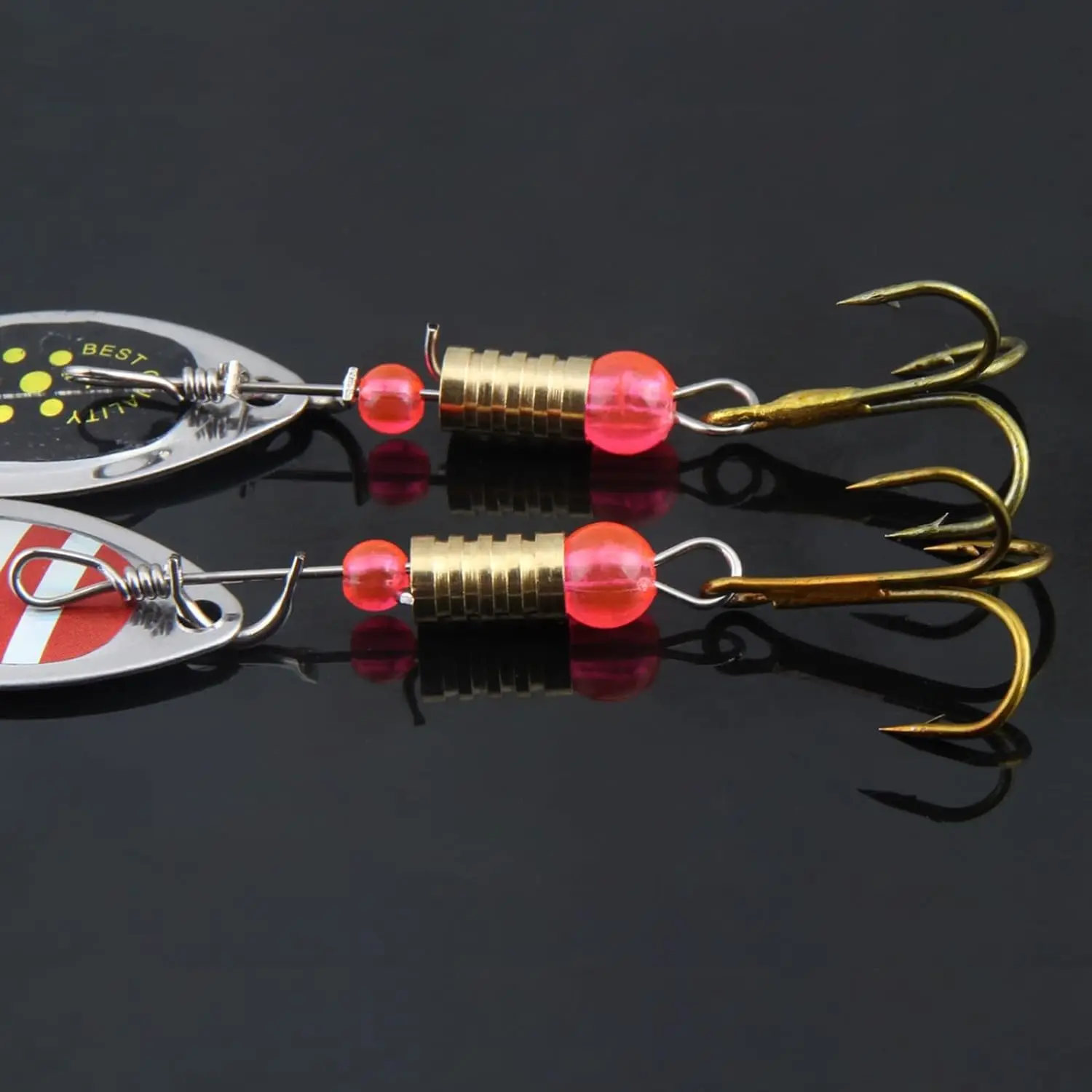 Juego de cebo giratorio de Metal con plumas, señuelo de pesca giratorio de 16 piezas, Crankbaits artificiales, Wobblers para Lucio, Kit de ganchillo para agua salada - imagen 5