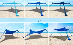 Refugio solar para pesca de playa – Carpa portátil UPF50+ resistente al viento
