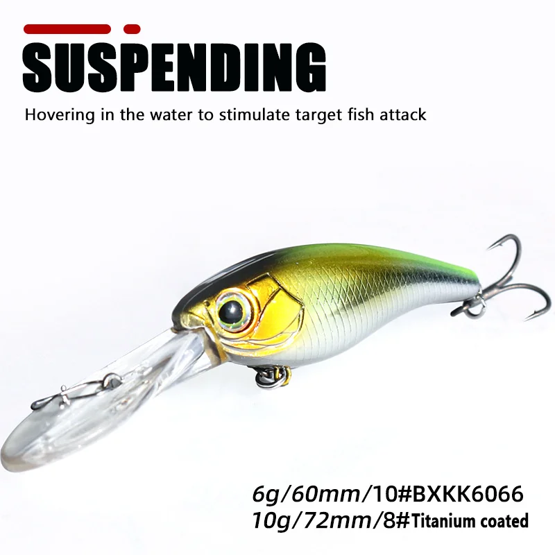 Señuelo Jerkbait flotante – Minnow de lengua larga en suspensión