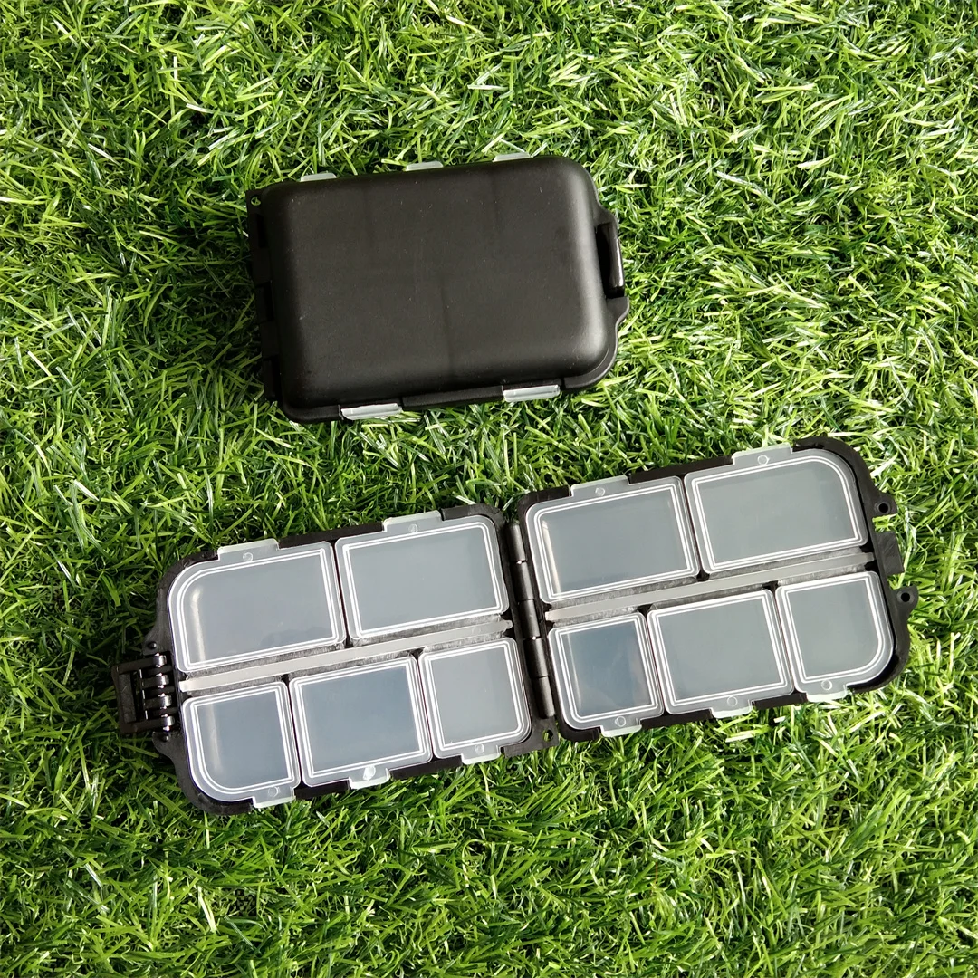 Mini caja de almacenamiento de 10 rejillas, caja de accesorios de partición de equipo de pesca, gancho para cuchara de pesca, caja de almacenamiento de cebo, accesorios de pesca - imagen 3