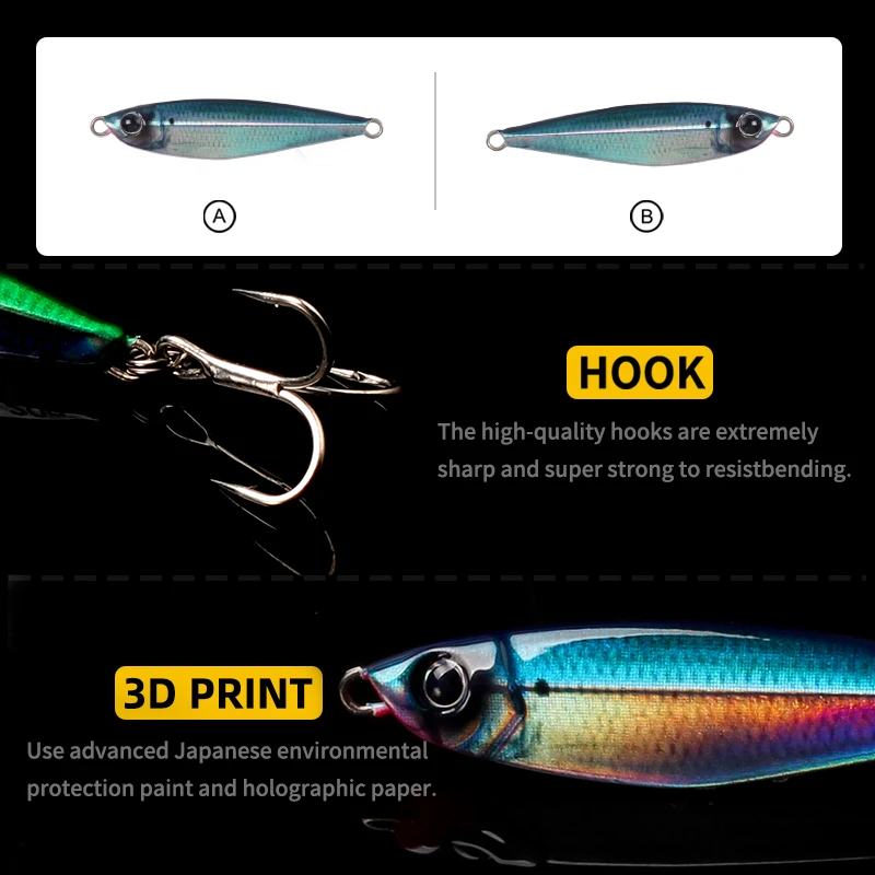 Señuelos de pesca mágicos de trabajo, agua salada, 10g, 15g, 20g, 30g, 40g, plantilla para suministros marinos, nuevo cebo Artificial, orilla, Jigging lento, pez falso - imagen 3