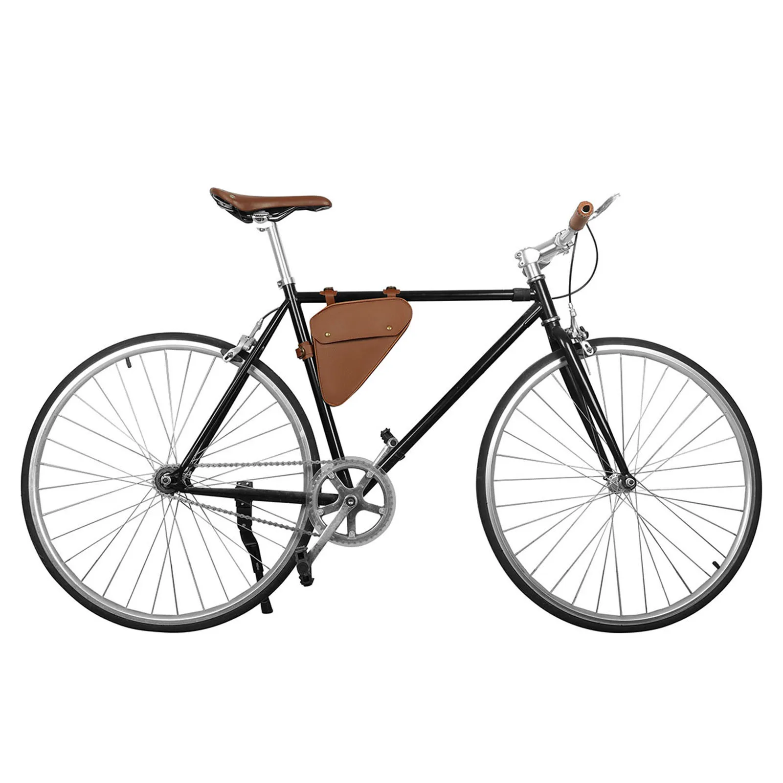 Bolsas triangulares para viga de bicicleta, cuero de PVC, gran capacidad con 5 posiciones ajustables, diseño de llanta estrecha para un cuadro de bicicleta de fácil viaje - imagen 4