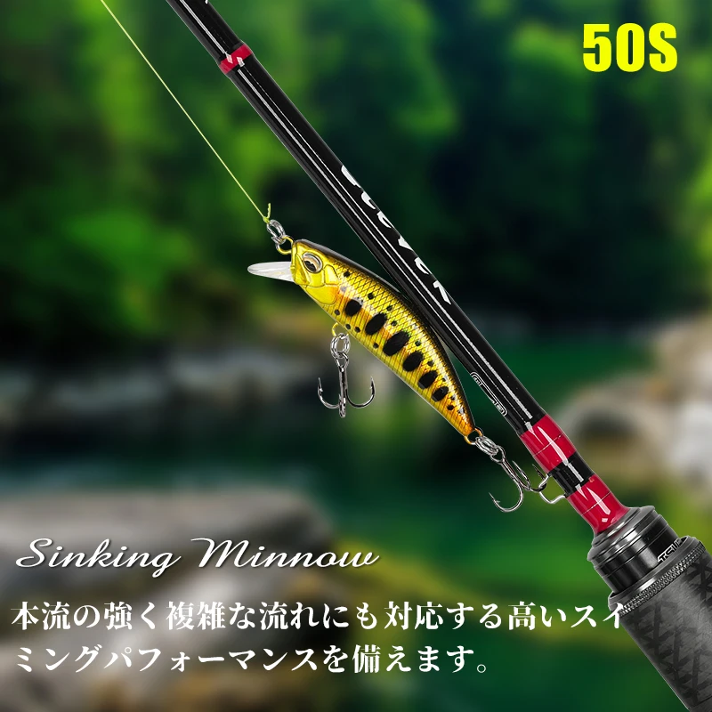 TSURINOYA DW63 50mm/5g hundimiento Minnow Jerkbait señuelo Pesca Artificial Wobblers de plástico cebo duro Pesca Isca para lubina trucha Pike - imagen 3